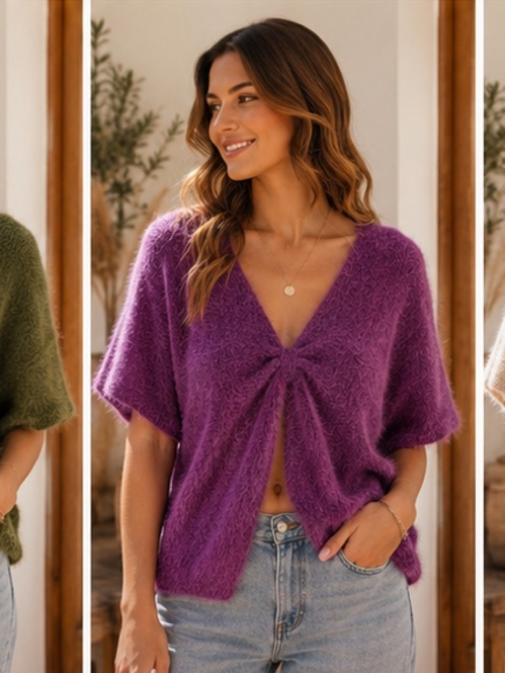 🇮🇹 Made in Italy Fuzzy Twist-Front Sweater - Picture 4 of 6